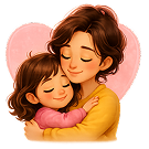 Parent and child embracing
