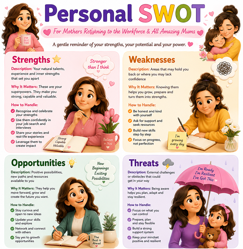 Personal SWOT reflection exercise for mothers